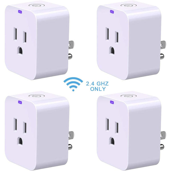POWRUI Smart Plug, Mini WiFi Outlet Compatible with Amazon Alexa & Google Home,No Hub Required Timing Function Control Your Home,ETL Certified, (4 Pack) - POWRUI