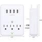 POWRUI Multi Wall Outlet Adapter Surge Protector 1680 Joules with 4-USB Ports Wall Charger, Wall Mount Charging Center 3 Outlet Wall Mount Adapter for Home, School, Office, ETL Certified