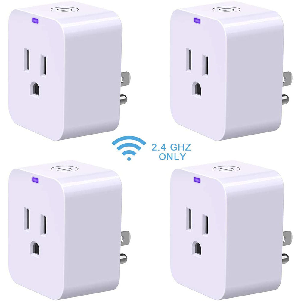 POWRUI Smart Plug, Mini WiFi Outlet Compatible with  Alexa & Google  Home,No Hub Required Timing Function Control Your Home,ETL Certified, (4  Pack)